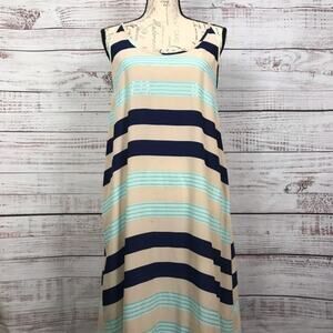 Victoria’s Secret‎ Striped Halter back size small ruffle hem casual maxi Dress